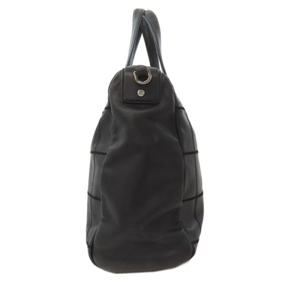 CHANEL シャネル チョコバー シルバー金具 2WAY ボストンバッグ グレインド カーフスキン レディース 中古