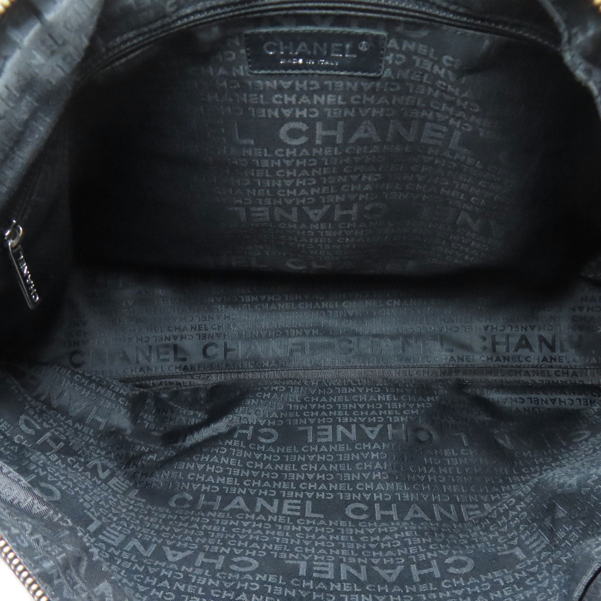 CHANEL シャネル チョコバー シルバー金具 2WAY ボストンバッグ グレインド カーフスキン レディース 中古