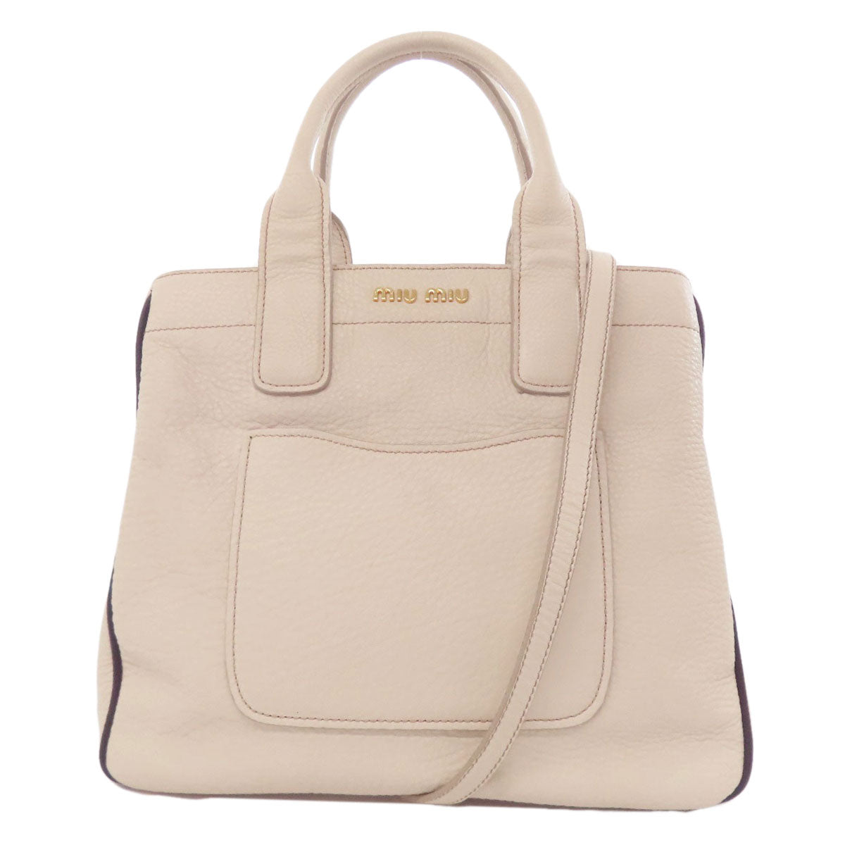 MIUMIU ミュウミュウ 2WAY ハンドバッグ レザー レディース 中古