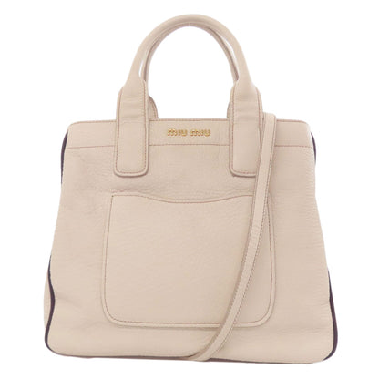 MIUMIU ミュウミュウ 2WAY ハンドバッグ レザー レディース 中古