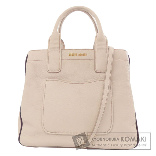 MIUMIU ミュウミュウ 2WAY ハンドバッグ レザー レディース 中古