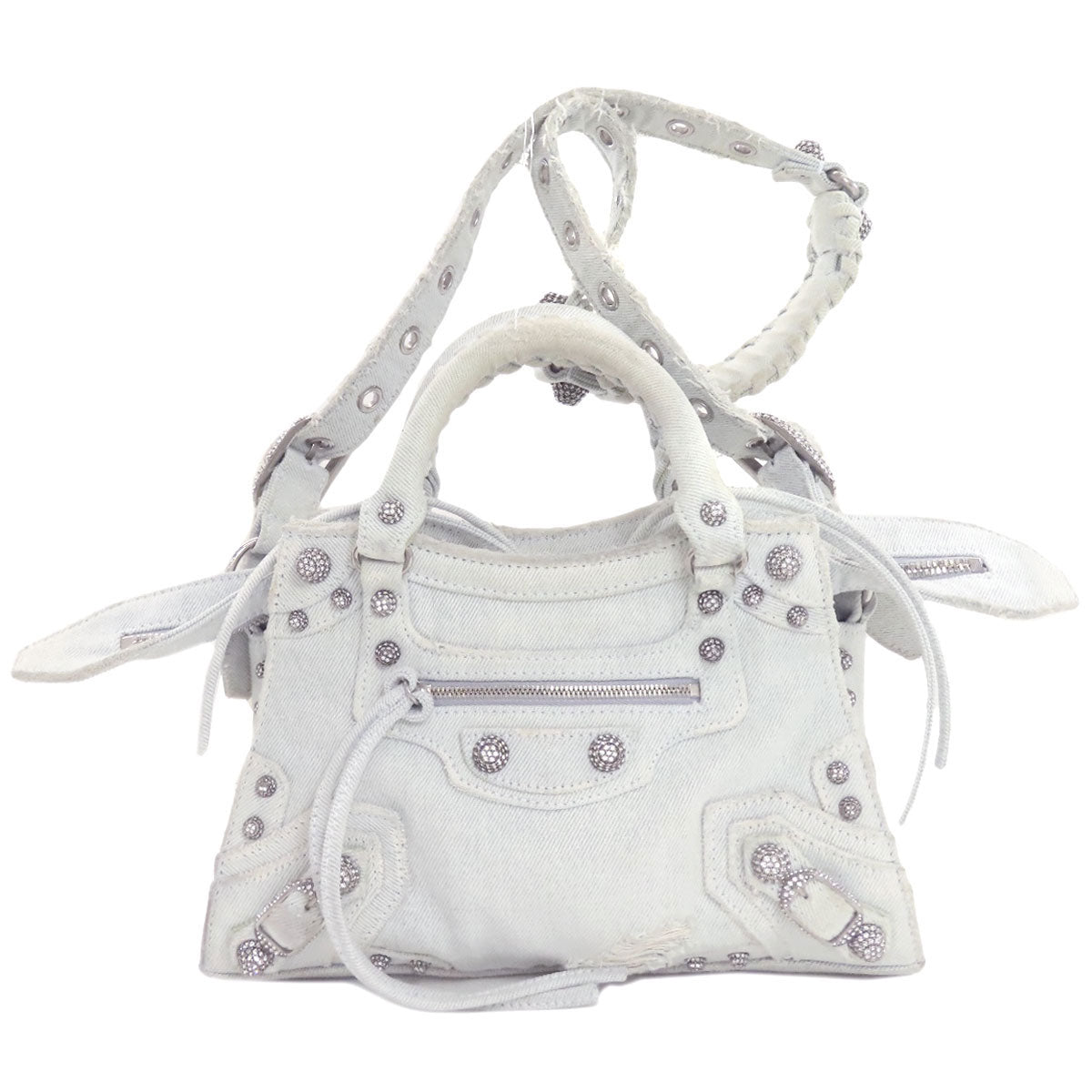 BALENCIAGA バレンシアガ 70940 ネオ カゴール XS 2WAY ハンドバッグ デニム レディース 中古