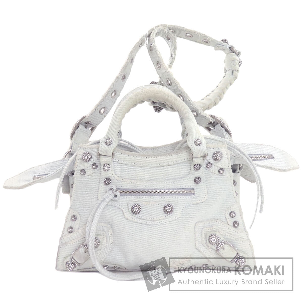 BALENCIAGA バレンシアガ 70940 ネオ カゴール XS 2WAY ハンドバッグ デニム レディース 中古