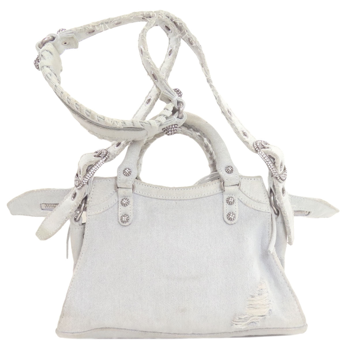 BALENCIAGA バレンシアガ 70940 ネオ カゴール XS 2WAY ハンドバッグ デニム レディース 中古
