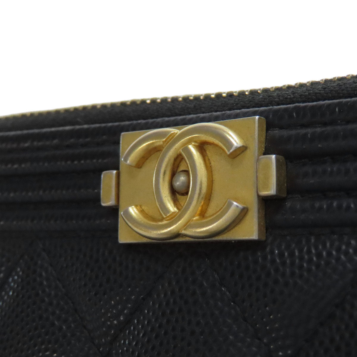CHANEL シャネル チェーンウォレット ボーイシャネル マトラッセ ゴールド金具 長財布（小銭入れあり） グレインド カーフスキン レディース 中古