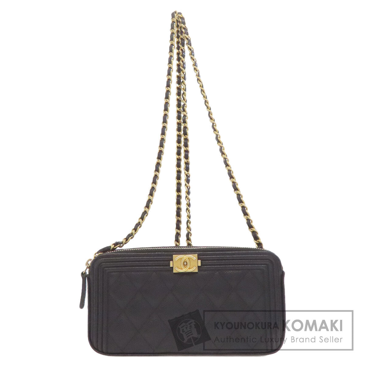 CHANEL シャネル チェーンウォレット ボーイシャネル マトラッセ ゴールド金具 長財布（小銭入れあり） グレインド カーフスキン レディース 中古