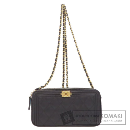 CHANEL シャネル チェーンウォレット ボーイシャネル マトラッセ ゴールド金具 長財布（小銭入れあり） グレインド カーフスキン レディース 中古