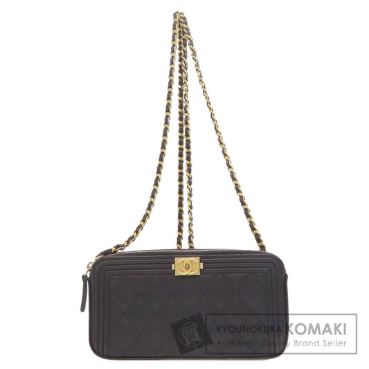 CHANEL シャネル チェーンウォレット ボーイシャネル マトラッセ ゴールド金具 長財布（小銭入れあり） グレインド カーフスキン レディース 中古
