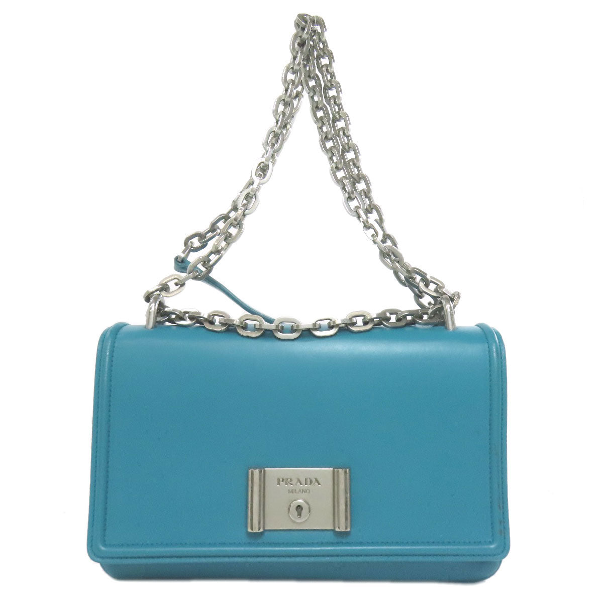 PRADA プラダ チェーンショルダー ショルダーバッグ レザー レディース 中古