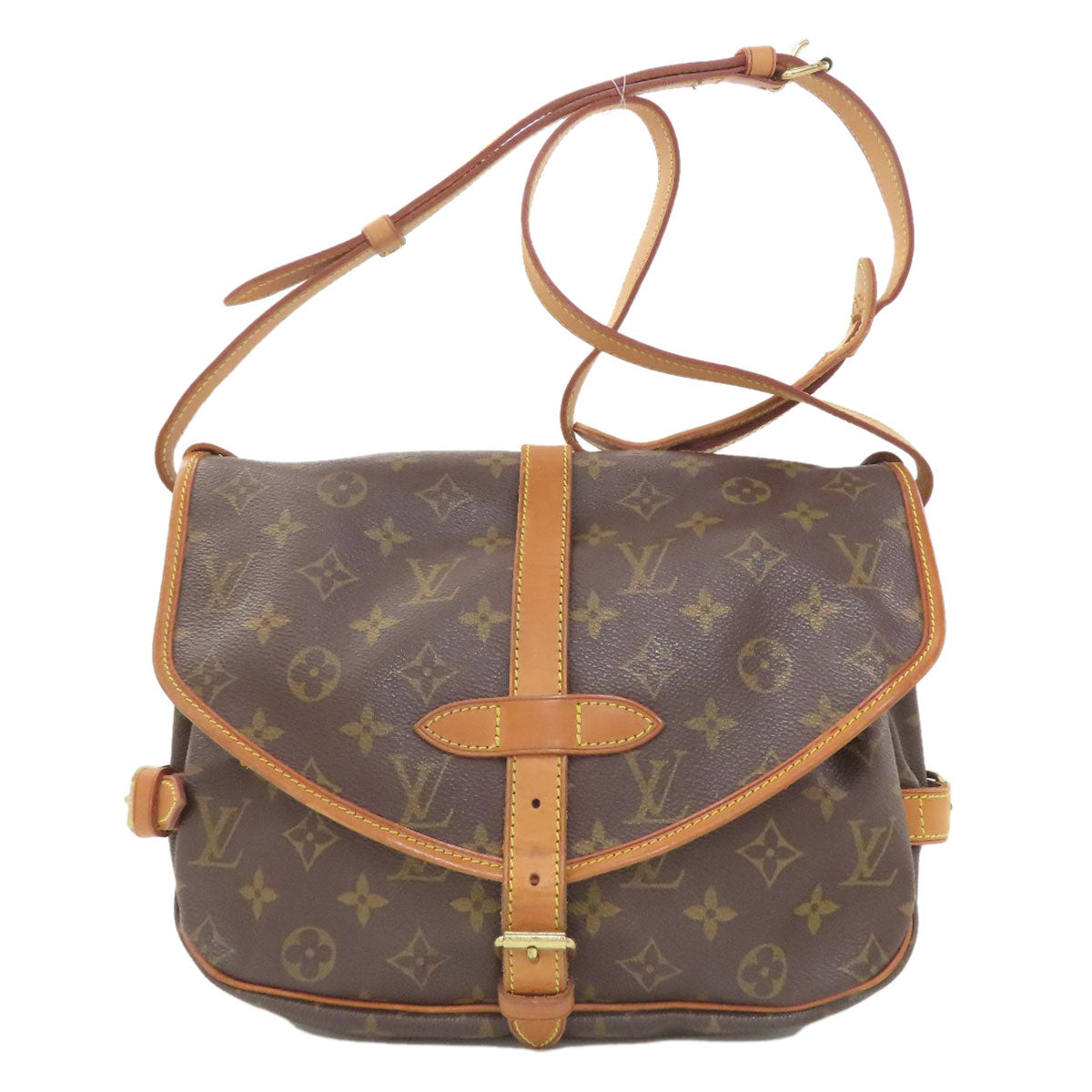 LOUIS VUITTON ルイヴィトン M40710 ソミュールMM ショルダーバッグ モノグラムキャンバス レディース 中古
