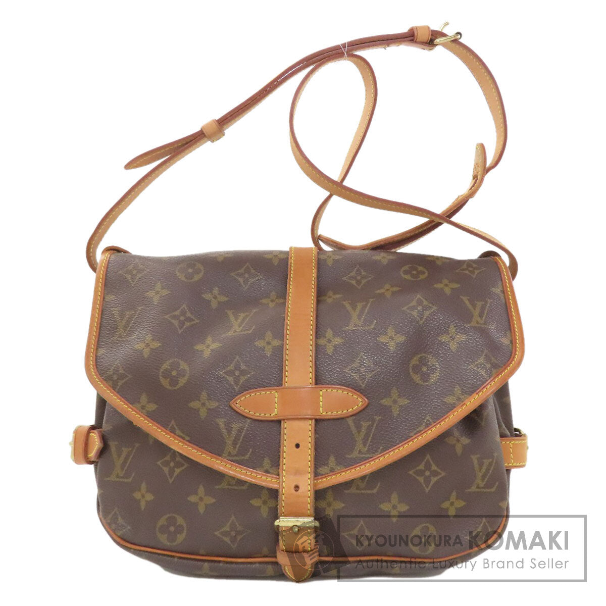 LOUIS VUITTON ルイヴィトン M40710 ソミュールMM ショルダーバッグ モノグラムキャンバス レディース 中古