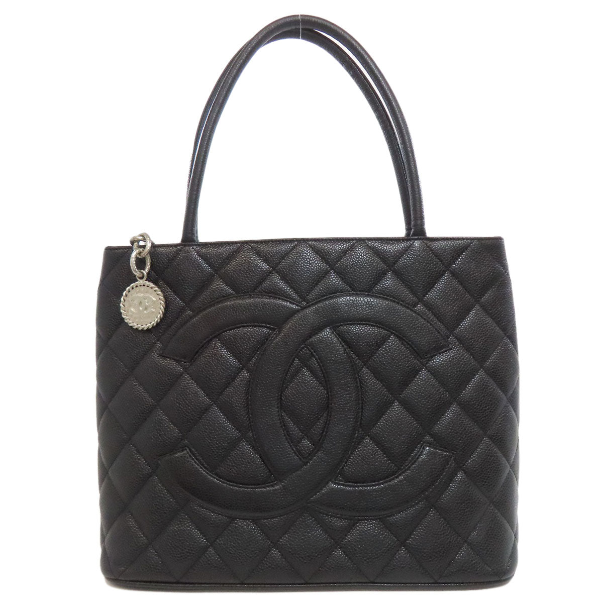 CHANEL シャネル 復刻トート シルバー金具 トートバッグ グレインド カーフスキン レディース 中古