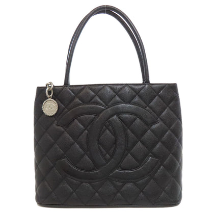 CHANEL シャネル 復刻トート シルバー金具 トートバッグ グレインド カーフスキン レディース 中古