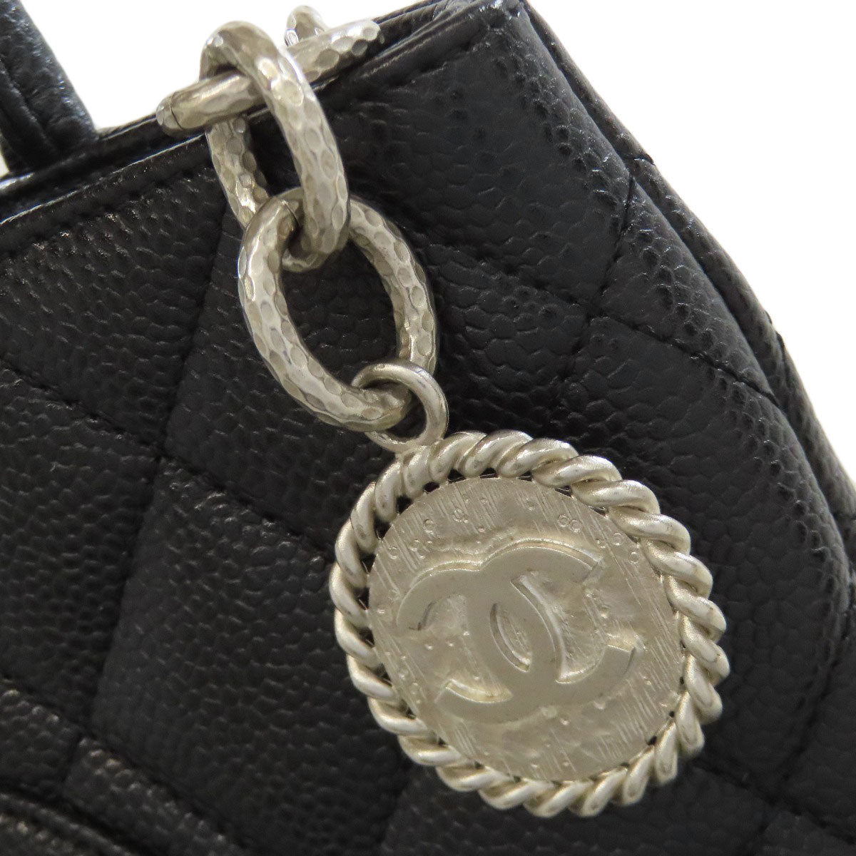CHANEL シャネル 復刻トート シルバー金具 トートバッグ グレインド カーフスキン レディース 中古