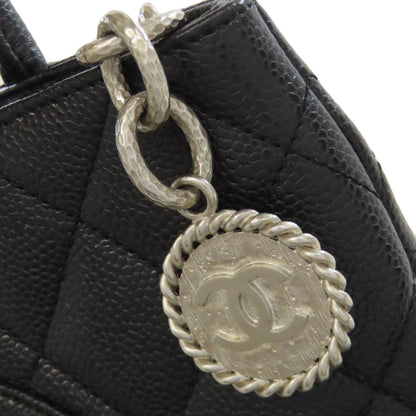 CHANEL シャネル 復刻トート シルバー金具 トートバッグ グレインド カーフスキン レディース 中古