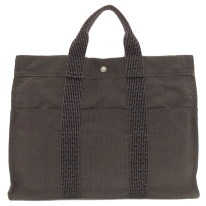 HERMES エルメス エールラインMM ハンドバッグ キャンバス レディース 中古