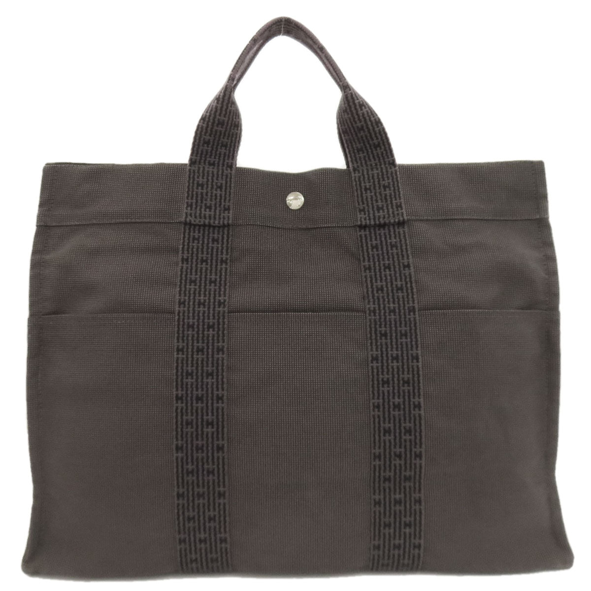 HERMES エルメス エールラインMM ハンドバッグ キャンバス レディース 中古