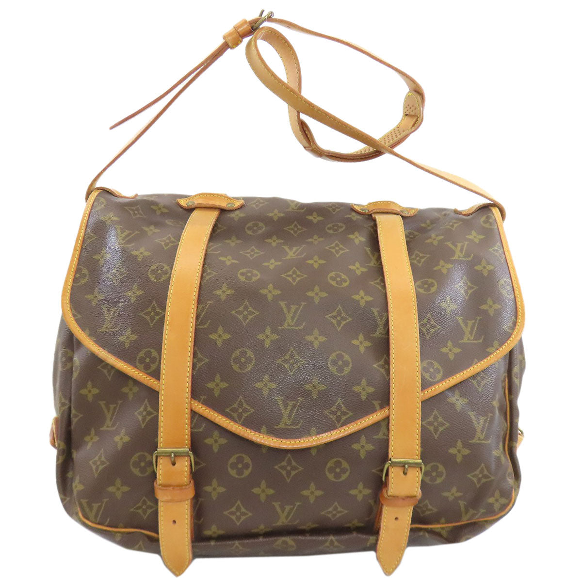 LOUIS VUITTON ルイヴィトン M42252 ソミュールLL ショルダーバッグ モノグラムキャンバス レディース 中古