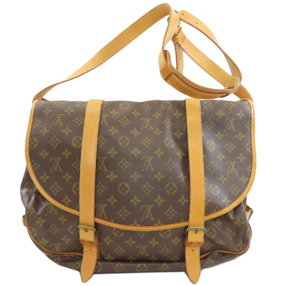 LOUIS VUITTON ルイヴィトン M42252 ソミュールLL ショルダーバッグ モノグラムキャンバス レディース 中古