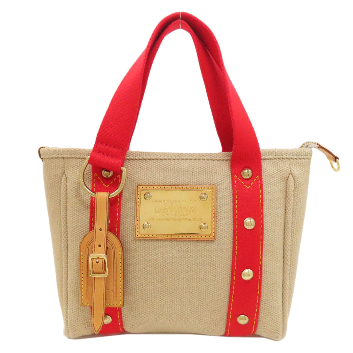LOUIS VUITTON ルイヴィトン M40038 アンティグアライン カバPM ハンドバッグ キャンバス レディース 中古