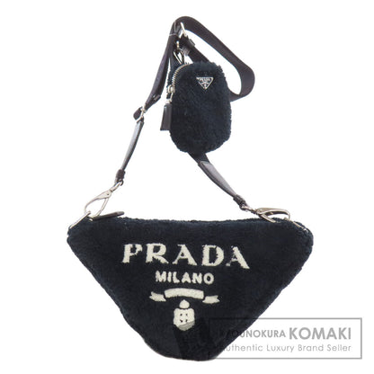 PRADA プラダ 1BH190 トライアングル ショルダーバッグ ボア レディース 中古