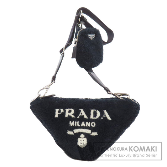 PRADA プラダ 1BH190 トライアングル ショルダーバッグ ボア レディース 中古