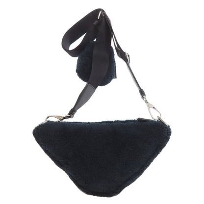 PRADA プラダ 1BH190 トライアングル ショルダーバッグ ボア レディース 中古