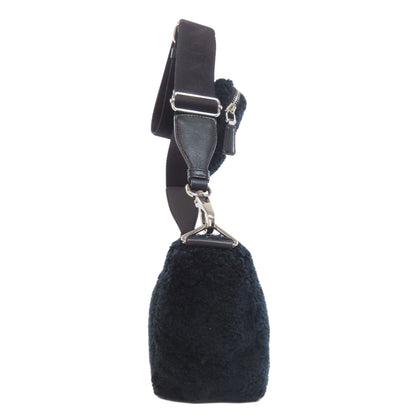 PRADA プラダ 1BH190 トライアングル ショルダーバッグ ボア レディース 中古