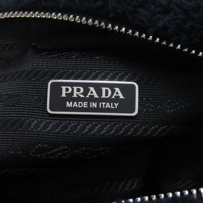 PRADA プラダ 1BH190 トライアングル ショルダーバッグ ボア レディース 中古