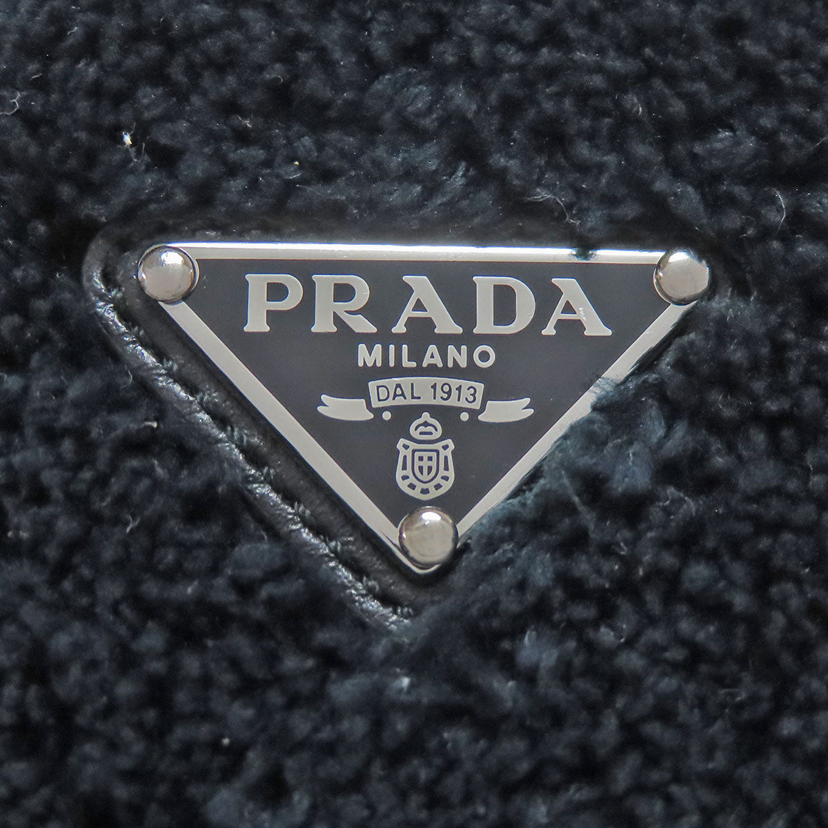 PRADA プラダ 1BH190 トライアングル ショルダーバッグ ボア レディース 中古