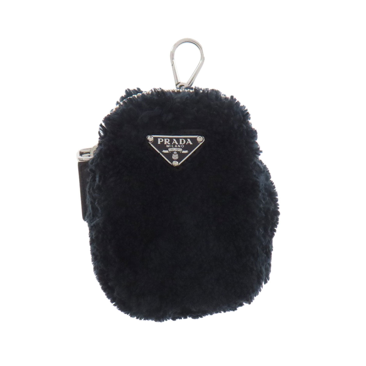 PRADA プラダ 1BH190 トライアングル ショルダーバッグ ボア レディース 中古