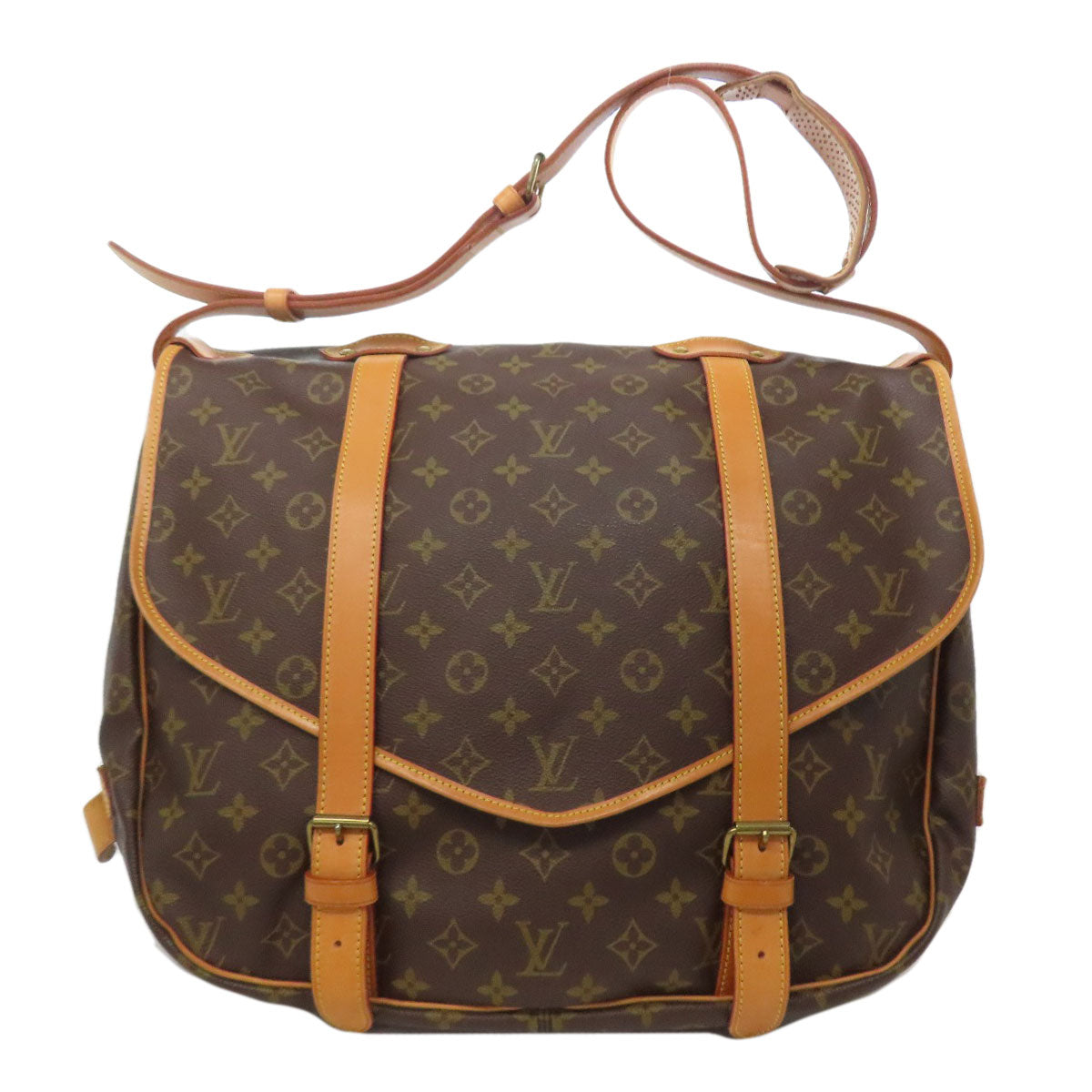 LOUIS VUITTON ルイヴィトン M42252 ソミュール 43 LL ショルダーバッグ モノグラムキャンバス レディース 中古