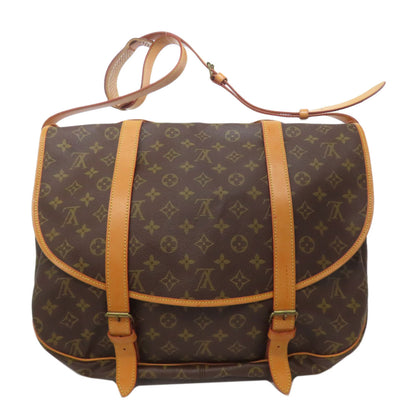 LOUIS VUITTON ルイヴィトン M42252 ソミュール 43 LL ショルダーバッグ モノグラムキャンバス レディース 中古