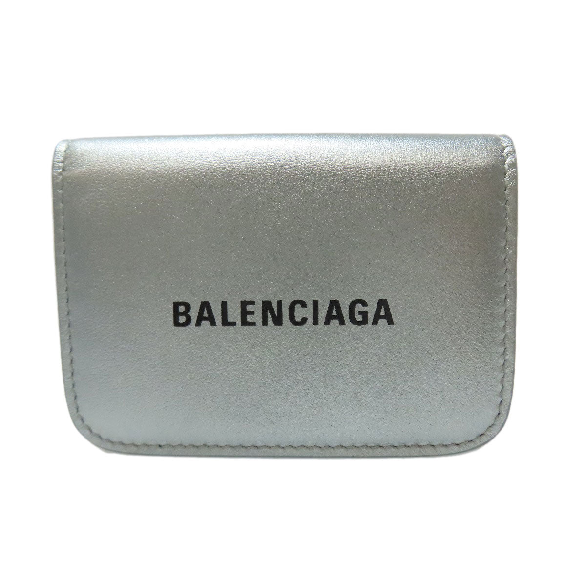 BALENCIAGA バレンシアガ ロゴ 三つ折り財布 ミニウォレット 二つ折り財布（小銭入れあり） レザー レディース 中古