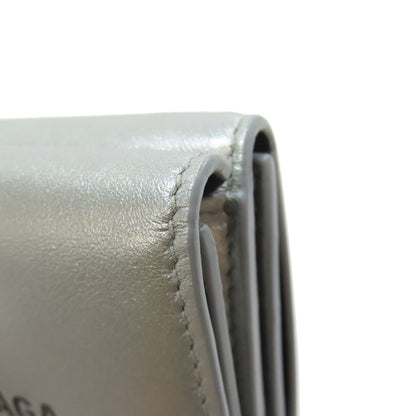 BALENCIAGA バレンシアガ ロゴ 三つ折り財布 ミニウォレット 二つ折り財布（小銭入れあり） レザー レディース 中古