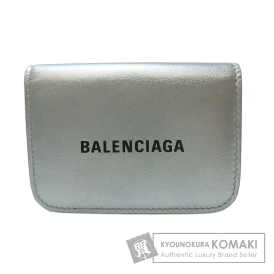 BALENCIAGA バレンシアガ ロゴ 三つ折り財布 ミニウォレット 二つ折り財布（小銭入れあり） レザー レディース 中古