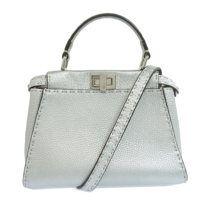 FENDI フェンディ ピーカブー ミニ セレリア 2WAY ハンドバッグ カーフ レディース 中古