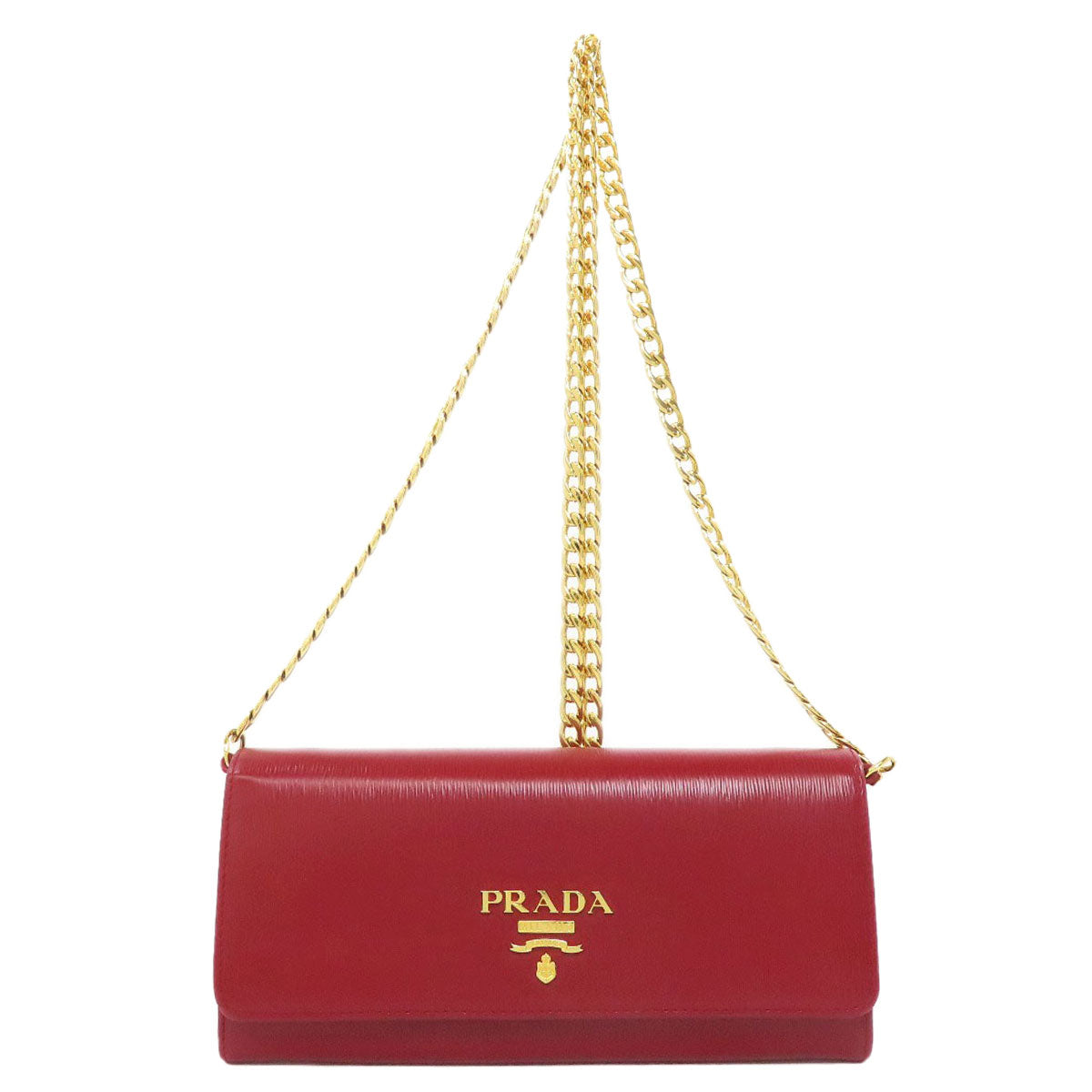 PRADA プラダ チェーンウォレット 長財布（小銭入れあり） サフィアーノ レディース 中古