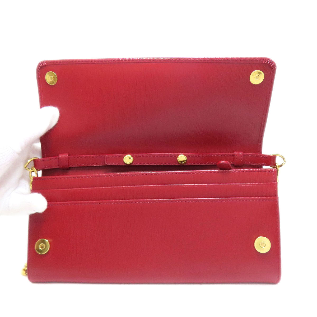 PRADA プラダ チェーンウォレット 長財布（小銭入れあり） サフィアーノ レディース 中古