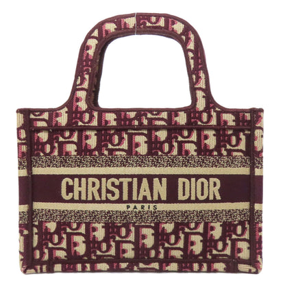 CHRISTIAN DIOR クリスチャンディオール ブックトートミニ ハンドバッグ キャンバス レディース 中古