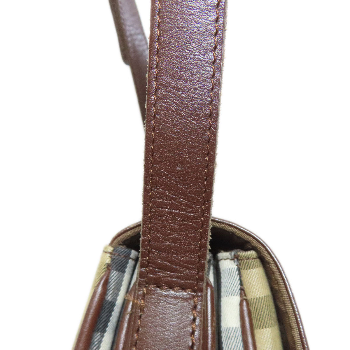 BURBERRY バーバリー ノバチェック ショルダーバッグ キャンバス レディース 中古