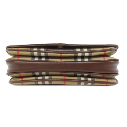 BURBERRY バーバリー ノバチェック ショルダーバッグ キャンバス レディース 中古