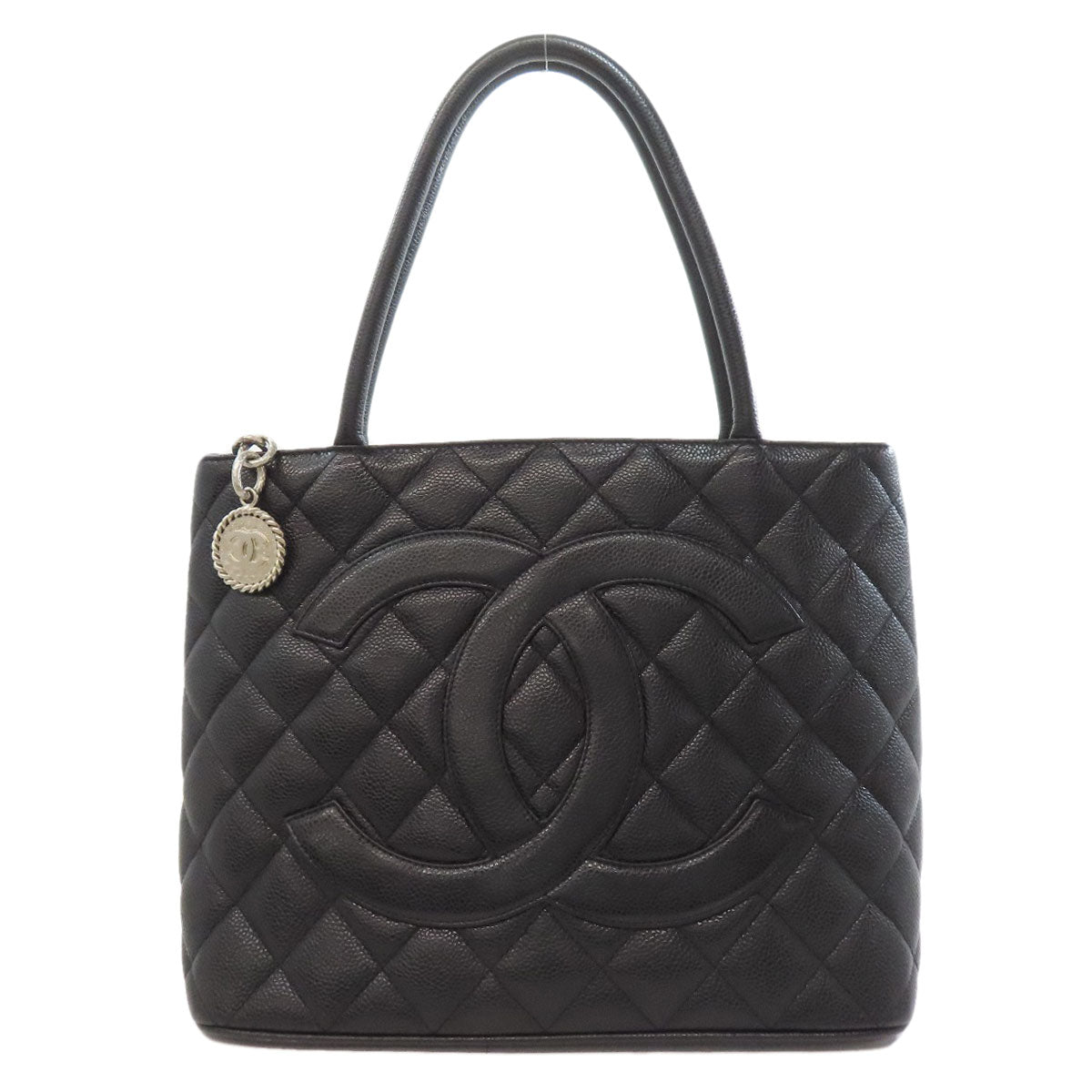 CHANEL シャネル 復刻トート シルバー金具 トートバッグ グレインド カーフスキン レディース 中古