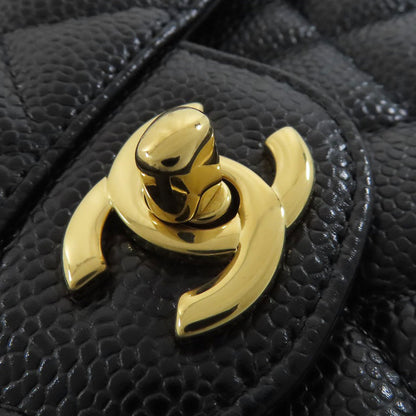 CHANEL シャネル ダブルフラップ マトラッセ ゴールド金具 ショルダーバッグ グレインド カーフスキン レディース 中古