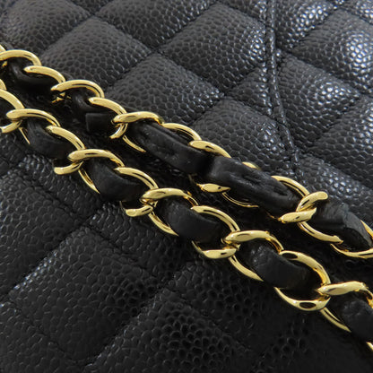 CHANEL シャネル ダブルフラップ マトラッセ ゴールド金具 ショルダーバッグ グレインド カーフスキン レディース 中古