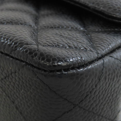 CHANEL シャネル ダブルフラップ マトラッセ ゴールド金具 ショルダーバッグ グレインド カーフスキン レディース 中古