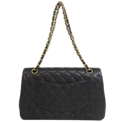 CHANEL シャネル ダブルフラップ マトラッセ ゴールド金具 ショルダーバッグ グレインド カーフスキン レディース 中古