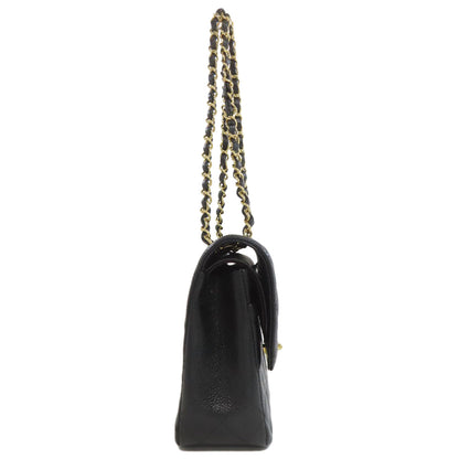 CHANEL シャネル ダブルフラップ マトラッセ ゴールド金具 ショルダーバッグ グレインド カーフスキン レディース 中古
