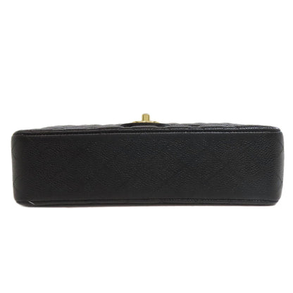 CHANEL シャネル ダブルフラップ マトラッセ ゴールド金具 ショルダーバッグ グレインド カーフスキン レディース 中古