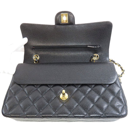 CHANEL シャネル ダブルフラップ マトラッセ ゴールド金具 ショルダーバッグ グレインド カーフスキン レディース 中古